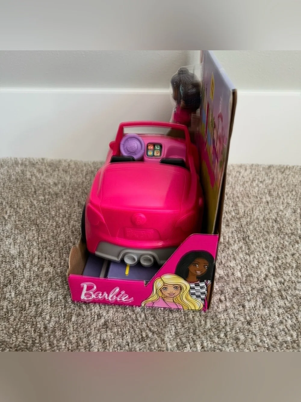 NIB Fisher Price Little People Barbie Convertible with 2 Dolls